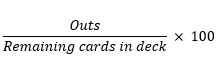 formula for calculating odds when drawing 1 card