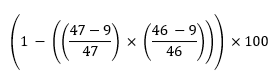 example of calculating odds when drawing 1 cards